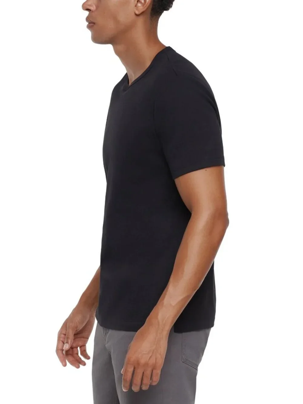Banana Republic Luxe Touch Performance Cotton Short Sleeve Tee Black #A2430